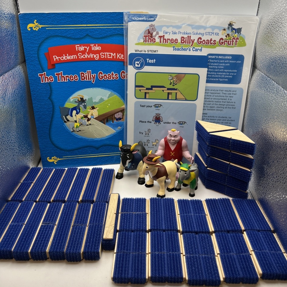 LAKESHORE STEM FAIRY TALES PROBLEM SOLVING KIT THE THREE Billy Goats Gruff Read